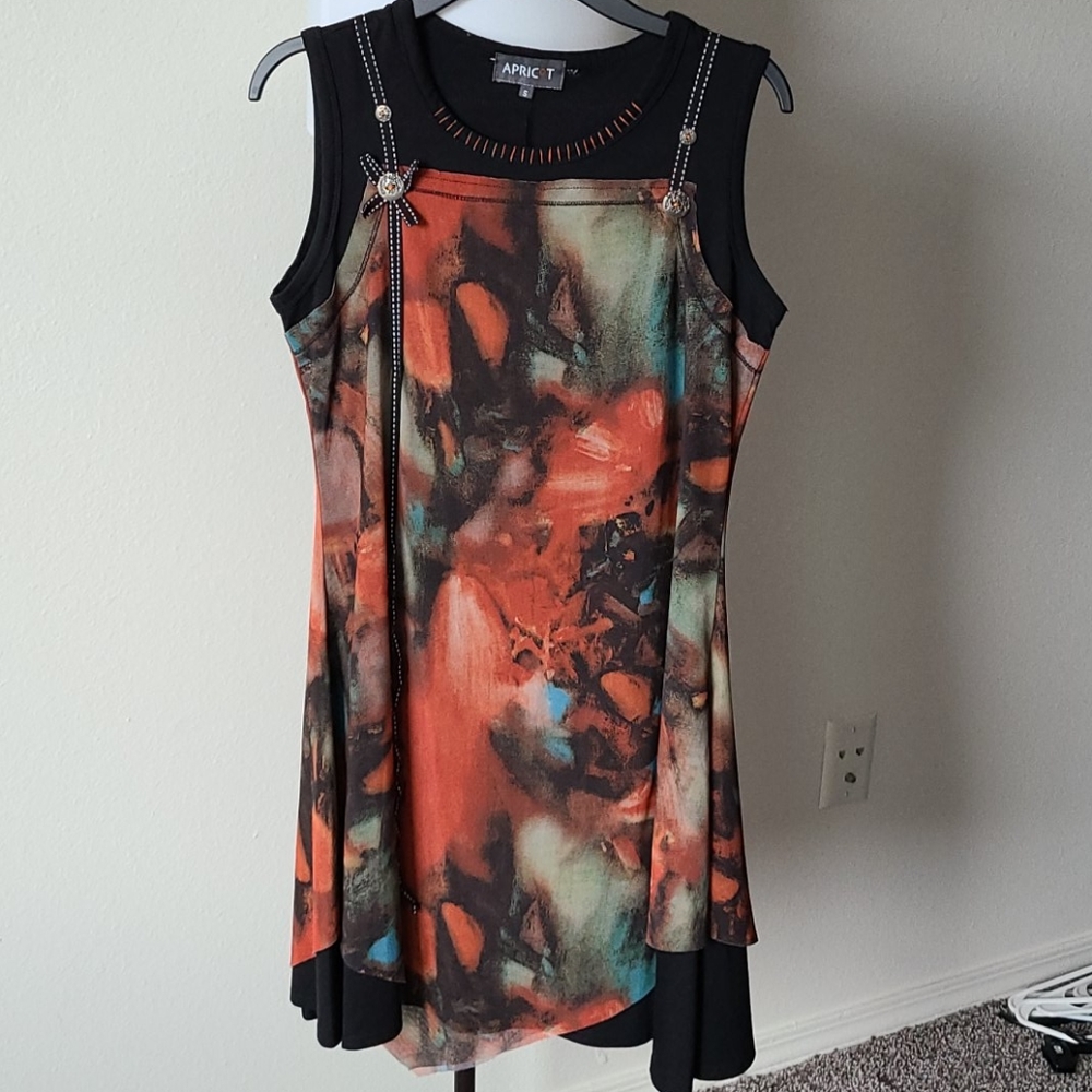 Digital print sleeveless dress